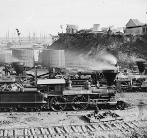 Water tanks and bluff where railroad hospital was located