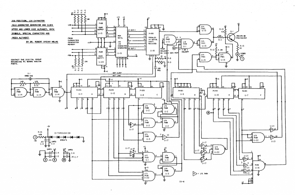 DG Video - Char Gen Schematic