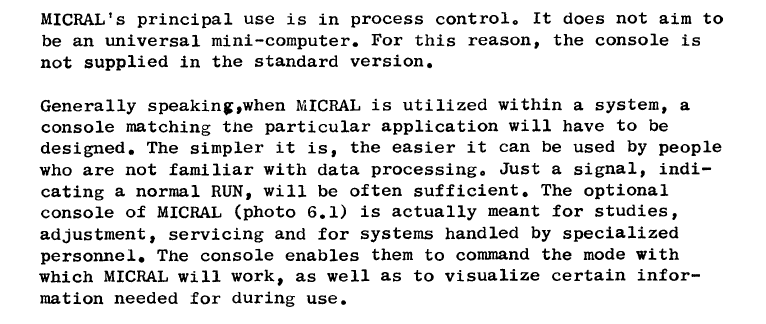 Micral User's Manual section VI.1.